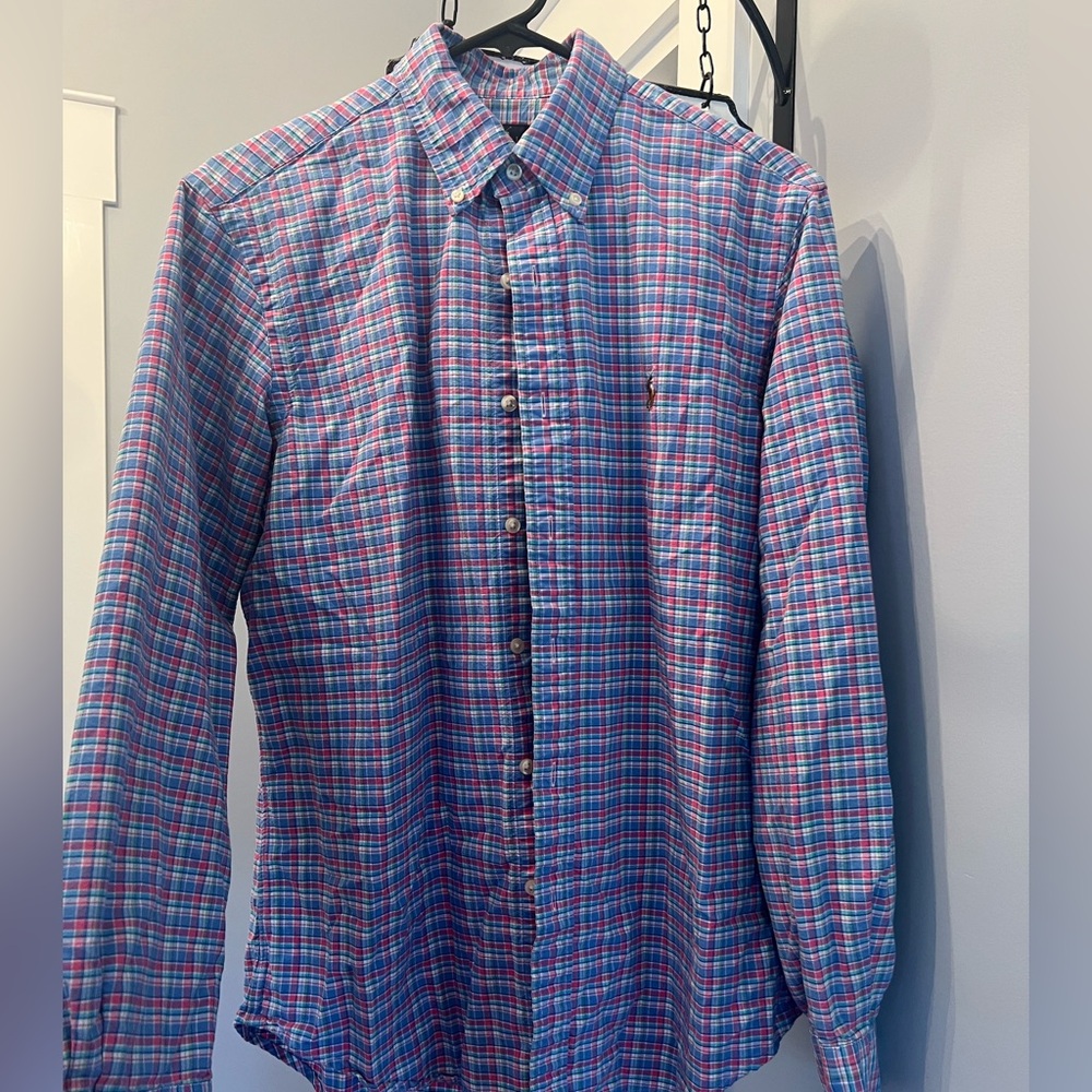 Men’s Ralph Lauren blue plaid button down